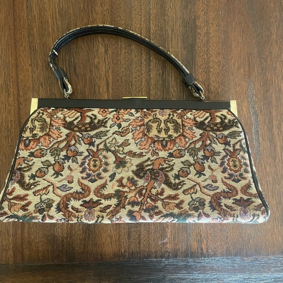 Vintage Tapestry Snap Bag Purse - Picture 2 of 10